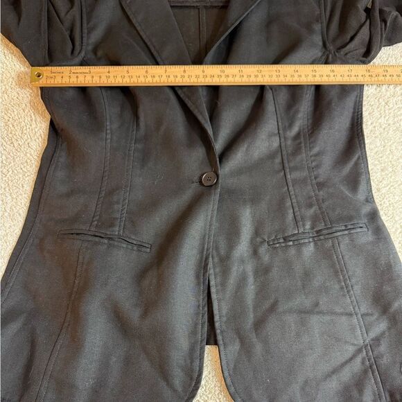 Romi Basha Blazer Womens Size Small Toni Linen Cotton Blend Black woven New - Picture 7 of 13